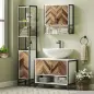 Mueble bajo Lavabo con 2 Puertas y Compartimento Abierto para Lavabo con o sin Pedestal 80x40x60 cm Crema y Nogal Mueble bajo Lavabo con 2 Puertas y Compartimento Abierto para Lavabo con o sin Pedestal 80x40x60 cm Crema y Nogal