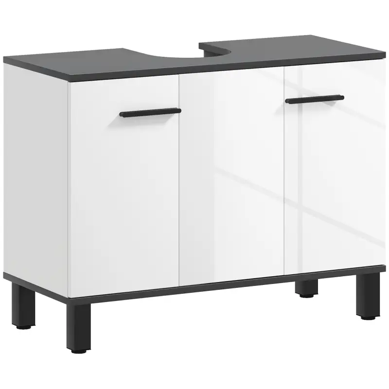 Mueble bajo Lavabo con 2 Puertas y Estantes Ajustables para Lavabo con o sin Pedestal 80x34x60 cm Blanco Mueble bajo Lavabo con 2 Puertas y Estantes Ajustables para Lavabo con o sin Pedestal 80x34x60 cm Blanco