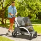 Carrito para Perros Plegable con Ventanas de Malla Cojín Lavable Correas de Seguridad 124x67x100 cm Gris Oscuro
