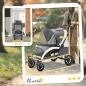 Carrito para Perros Plegable con Ventanas de Malla Cojín Lavable Correas de Seguridad 124x67x100 cm Gris Oscuro