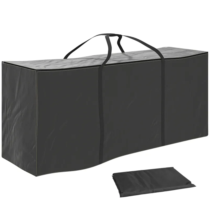 Bolsa de Almacenamiento para Cojines de Jardín Impermeable 720L Oxford Resistente con Asas 125x40x55cm Negro