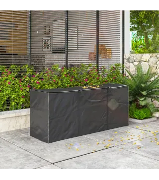 Bolsa de Almacenamiento para Cojines de Jardín Impermeable 720L Oxford Resistente con Asas 125x40x55cm Negro