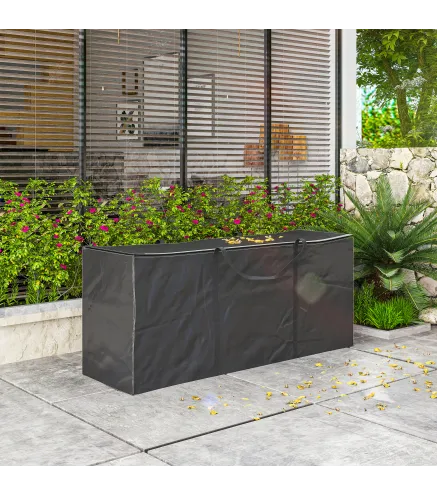 Bolsa de Almacenamiento para Cojines de Jardín Impermeable 720L Oxford Resistente con Asas 125x40x55cm Negro