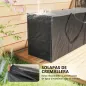 Bolsa de Almacenamiento para Cojines de Jardín Impermeable 720L Oxford Resistente con Asas 125x40x55cm Negro