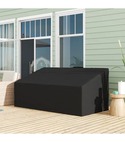 Funda para Banco de Jardín de 3-4 Plazas Tela Oxford 600D con Recubrimiento Impermeable para Terraza 218x111x63/101 cm