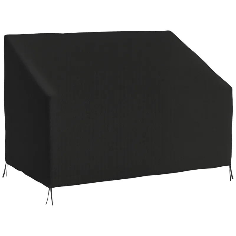 Funda para Banco de Jardín de 2 Plazas Tela Oxford 600D con Recubrimiento Impermeable para Patio Terraza 140x84x56/94 cm