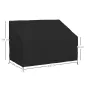 Funda para Banco de Jardín de 2 Plazas Tela Oxford 600D con Recubrimiento Impermeable para Patio Terraza 140x84x56/94 cm