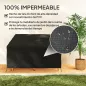 Funda para Banco de Jardín de 2 Plazas Tela Oxford 600D con Recubrimiento Impermeable para Patio Terraza 140x84x56/94 cm