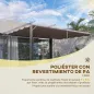 Cubierta para Techo Retráctil de 3,5x2,6m para Pérgola de 4x3 Tela de Repuesto con 10 Orificios de Drenaje Café