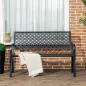 Banco de Jardín de Acero Banco de 2 Plazas con Respaldo Decorativo para Terraza Patio 127x63x83 cm Negro