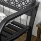 Banco de Jardín de Acero Banco de 2 Plazas con Respaldo Decorativo para Terraza Patio 127x63x83 cm Negro