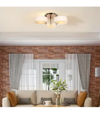 Lámpara de Techo Gota E27 Iluminación de Techo con Pantalla de Acrílico para Salón Dormitorio Comedor Cocina Blanco