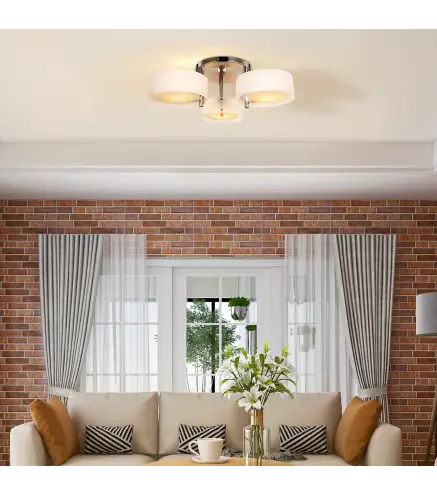 Lámpara de Techo Gota E27 Iluminación de Techo con Pantalla de Acrílico para Salón Dormitorio Comedor Cocina Blanco