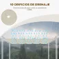 Cubierta para Techo Retráctil de 3,5x2,6m para Pérgola 4x3 Tela de Repuesto con 10 Orificios de Drenaje Crema
