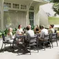 Juegos de Comedor de Jardín con Marco de Aluminio Mesa Extensible y 8 Sillas Apilables para Terraza Patio Gris