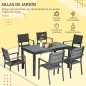 Juegos de Comedor de Jardín con Marco de Aluminio Mesa Extensible y 8 Sillas Apilables para Terraza Patio Gris