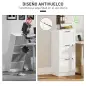 Mueble Archivador con 3 Cajones Cajonera para Escritorio con Rieles Colgantes Ajustables para A4 y Carta Blanco