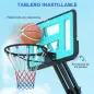 Canasta de Baloncesto Ajustable de 146-236 cm con Ruedas y Base Rellenable con Agua o Arena Tablero Irrompible Negro