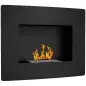 Chimenea de Bioetanol de Pared con Tanque de 0,9 L Tiempo de Combustión 3,3H para Interiores 15-20 m² 66x16x52 cm Negro