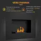 Chimenea de Bioetanol de Pared con Tanque de 0,9 L Tiempo de Combustión 3,3H para Interiores 15-20 m² 66x16x52 cm Negro