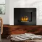 Chimenea de Bioetanol de Pared con Tanque de 0,9 L Tiempo de Combustión 3,3H para Interiores 15-20 m² 66x16x52 cm Negro