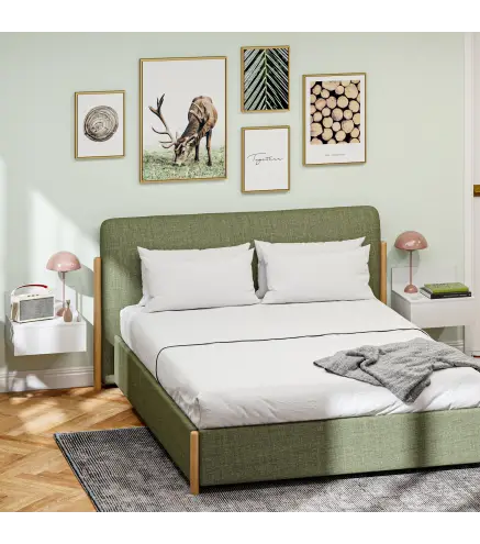 Juego de 2 Mesitas de Noche Colgantes Mesillas de Noche para Dormitorio con Cajón 43x36,5x30,5 cm Blanco