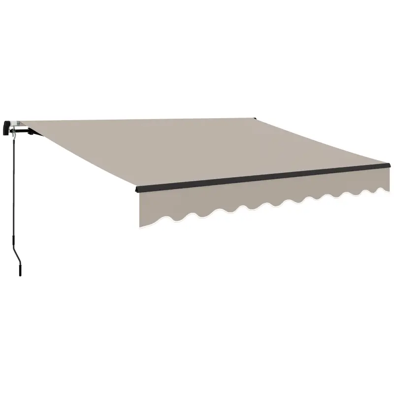 Toldo Retráctil de Aluminio para Ventanas y Puertas con Protección UV30+ y Inclinación Ajustable 360x220 cm Crema