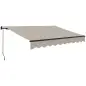 Toldo Retráctil de Aluminio para Ventanas y Puertas con Protección UV30+ y Inclinación Ajustable 360x220 cm Crema Toldo Retráctil de Aluminio para Ventanas y Puertas con Protección UV30+ y Inclinación Ajustable 360x220 cm Crema