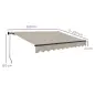 Toldo Retráctil de Aluminio para Ventanas y Puertas con Protección UV30+ y Inclinación Ajustable 360x220 cm Crema