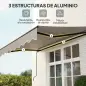 Toldo Retráctil de Aluminio para Ventanas y Puertas con Protección UV30+ y Inclinación Ajustable 360x220 cm Crema