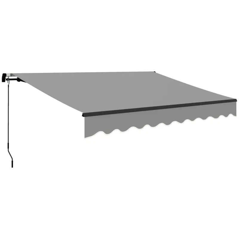 Toldo Retráctil de Aluminio para Ventanas y Puertas con Protección UV30+ y Inclinación Ajustable 360x220 cm Gris