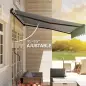 Toldo Retráctil de Aluminio para Ventanas y Puertas con Protección UV30+ y Inclinación Ajustable 360x220 cm Gris