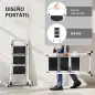 Escalera Plegable de 3 Peldaños 71x46,5x105,3 cm con Superficie Antideslizante Asa de Transporte y Carga Máxima 150 kg