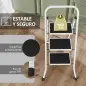 Escalera Plegable de 3 Peldaños 71x46,5x105,3 cm con Superficie Antideslizante Asa de Transporte y Carga Máxima 150 kg