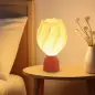 Lámpara de Mesa LED 3D con Diseño de Pétalos Luz Cálida para Mesita de Noche y Escritorio Ø16,5x28 cm Blanco y Teja