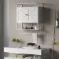 Armario de Pared para Baño Mueble de Baño Suspendido con 2 Puertas Estante Toallero 63x34x75 cm Blanco
