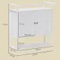 Armario de Pared para Baño Mueble de Baño Suspendido con 2 Puertas Estante Toallero 63x34x75 cm Blanco
