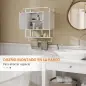 Armario de Pared para Baño Mueble de Baño Suspendido con 2 Puertas Estante Toallero 63x34x75 cm Blanco