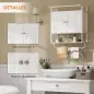 Armario de Pared para Baño Mueble de Baño Suspendido con 2 Puertas Estante Toallero 63x34x75 cm Blanco