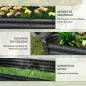 Jardinera Elevada Rectangular de Acero Galvanizado para Cultivar Plantas Flores Hierba 180x90x30 cm Gris Oscuro