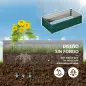 Jardinera Elevada Rectangular de Acero Galvanizado para Cultivar Plantas Flores Hierba 120x60x30,5 cm Verde