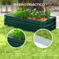 Jardinera Elevada Rectangular de Acero Galvanizado para Cultivar Plantas Flores Hierba 120x60x30,5 cm Verde