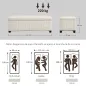 Banco Almacenaje Capacidad de 84 L 112x42x40cm Tapizado en Pana Pie de Cama para Sala de Estar Dormitorio Beige
