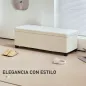 Banco Almacenaje Capacidad de 84 L 112x42x40cm Tapizado en Pana Pie de Cama para Sala de Estar Dormitorio Beige
