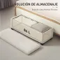 Banco Almacenaje Capacidad de 84 L 112x42x40cm Tapizado en Pana Pie de Cama para Sala de Estar Dormitorio Beige