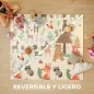 Alfombra Bebé Acolchada Plegable Reversible 196x176x1,5 cm Doble Cara Impermeable Multicolor