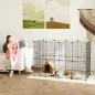 Jaula para Animales Pequeños Valla Metálica Modular para Mascotas con Puerta y Paneles de Acero 120x60x80 cm Negro