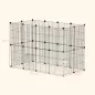 Jaula para Animales Pequeños Valla Metálica Modular para Mascotas con Puerta y Paneles de Acero 120x60x80 cm Negro