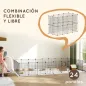 Jaula para Animales Pequeños Valla Metálica Modular para Mascotas con Puerta y Paneles de Acero 120x60x80 cm Negro