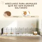 Jaula para Animales Pequeños Valla Metálica Modular para Mascotas con Puerta y Paneles de Acero 120x60x80 cm Negro